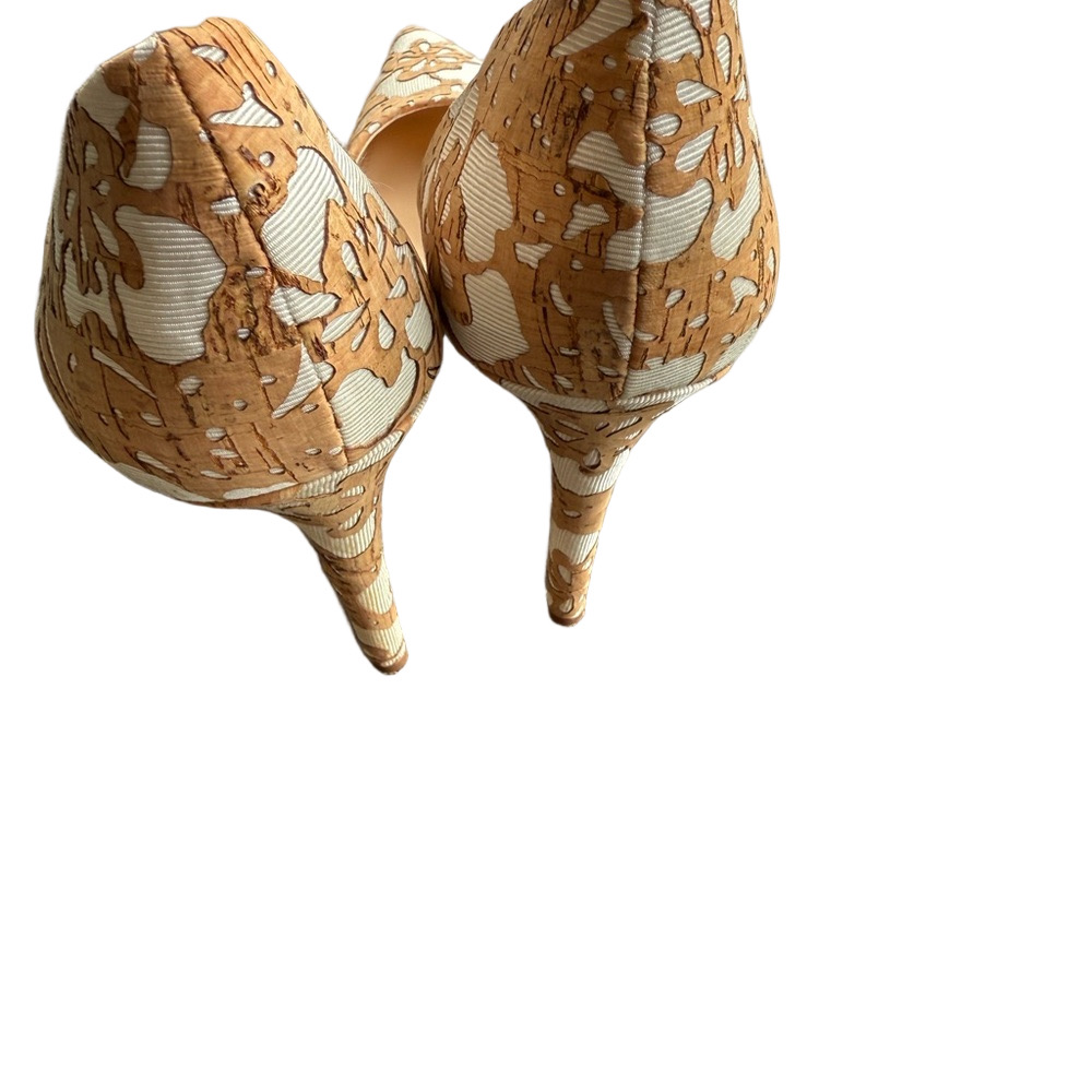 Jessica Simpson JS-Claudette Natural/White Floral Laser Cork Heels “SZ8M. NIB - Picture 3 of 11